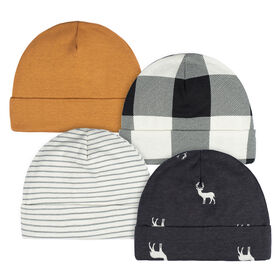 Gerber Childrenswear - 4 pack Caps Hats - Deer - 0-6M