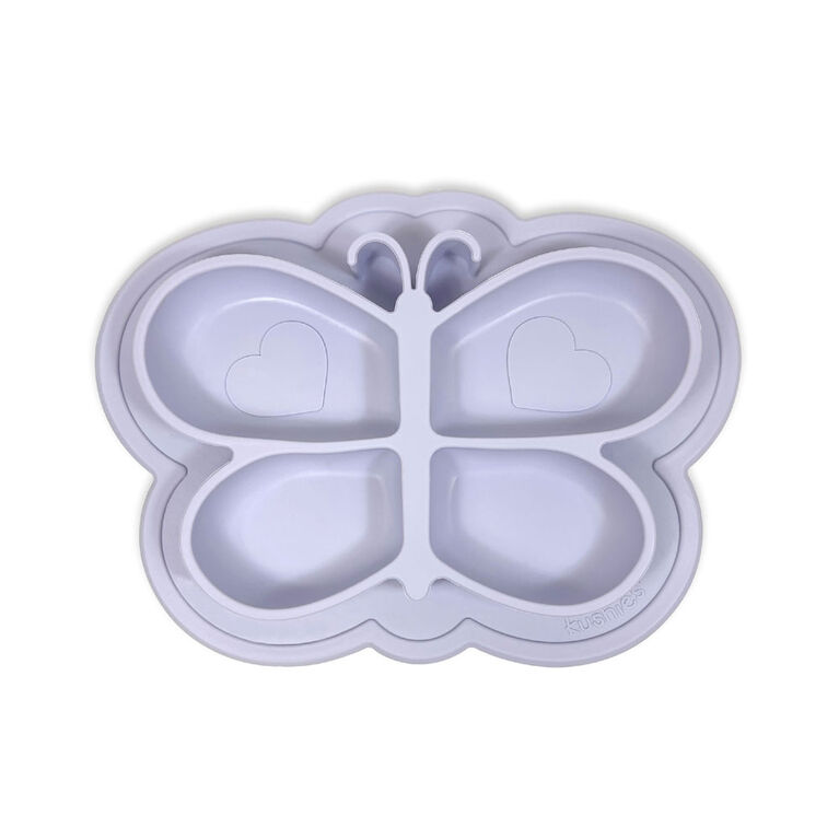 Siliplate Mess-free silicone plate - LILAC BUTTERFLY