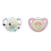 NUK Cute-as-a-Button Pacifiers, 0-6 Months, 2 Pack