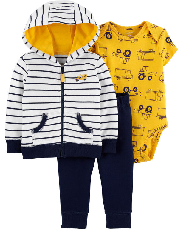 Carter’s 3-Piece Construction Cardigan Set - Navy, 12 Months