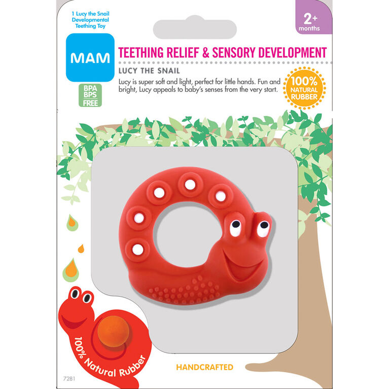 MAM Friends Natural Rubber Teether Lucy The Snail 2+ Months