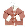 Rock a Bye Baby Cardigan en tricot véritable avec doublure en sherpa : rose, 0-3M