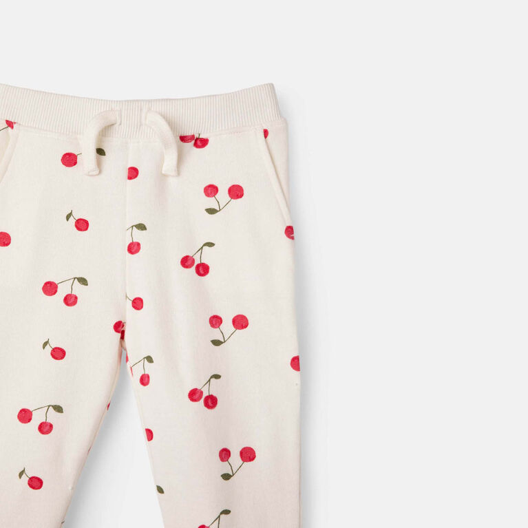 RISE Little Earthling Jogger White Cherry Print