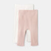 legging côtelé coton bio, 3-6m - rose