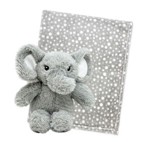 Jesse & Lulu Fleece Blanket with Grey Elephant Toy