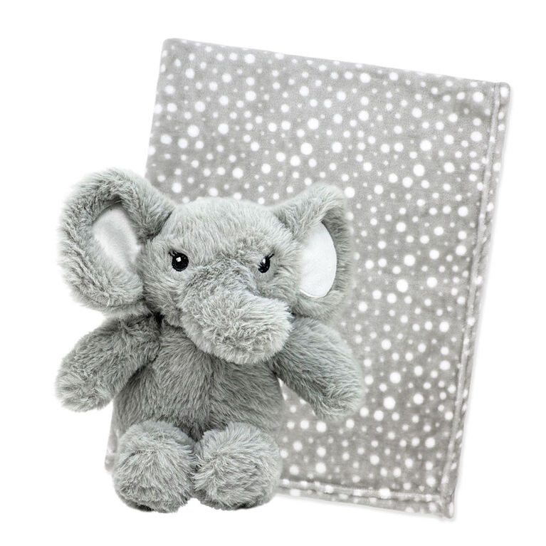 Jesse & Lulu Fleece Blanket with Grey Elephant Toy