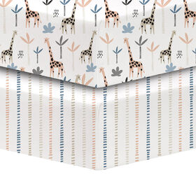 Koala Baby - 2 Piece Percale Sheets Giraffe/Terrazzo