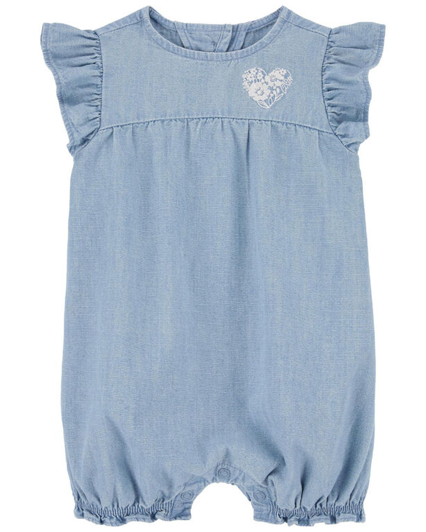 Carter's Chambray Flutter Romper Blue 24M