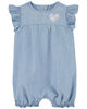 Carter's Chambray Flutter Romper Blue 24M