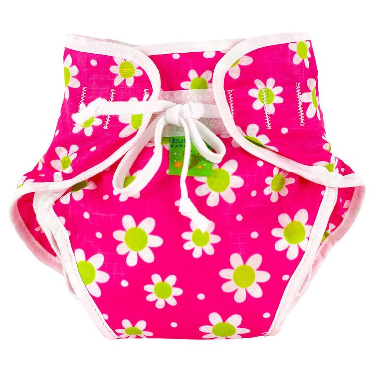 Kushies Swim Diaper, Large Fuchsia Daisy Print Babies
