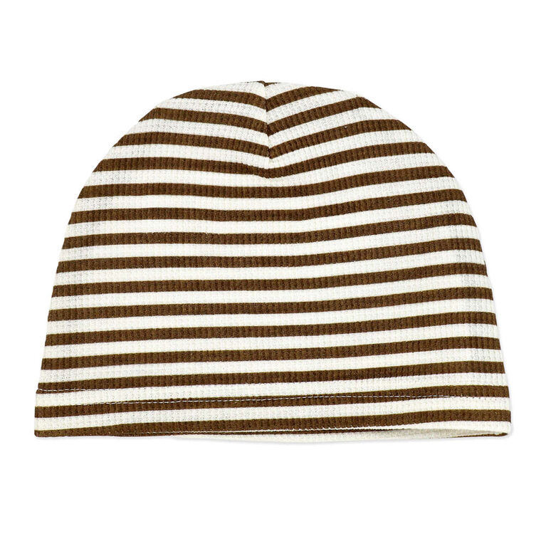 Baby Mode 3 Piece Waffle Pant and Hat Set: Tan Transportation 3M