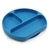 Plat à poignée en silicone Bumkins, sans BPA - bleu profond