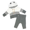Rock-A-Bye Baby Boutique Grey Knitted 2-Piece Cardgian and Pant Gift Set: 6-12m