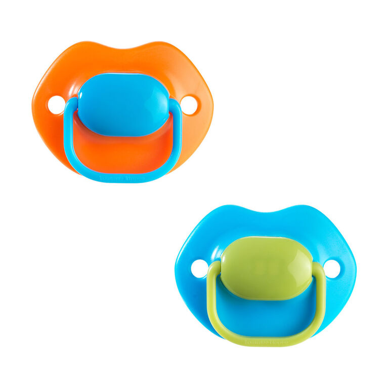 Sucettes de la gamme FunBrights de Tommee Tippee, avec boîte de stérilisation (6-18m, 2 pièces)