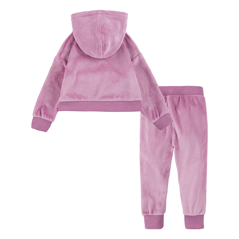 Pink velvet clearance jogger set
