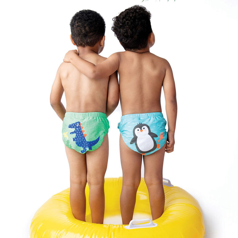 Zoocchini Lot de 2 couches de bain pour gar&ccedil;on Pingouin 6-12 mois