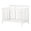 Little Smileys Modern Baby Crib - Adjustable Height Mattress with Toddler Rail Pure White