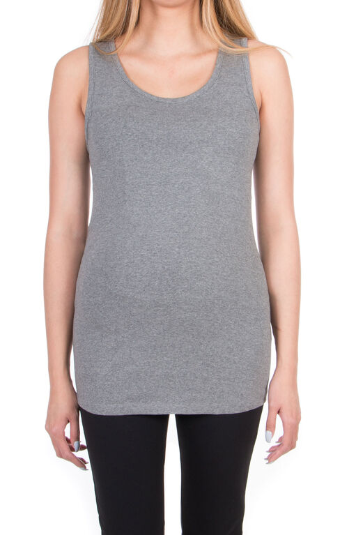 Koala Baby Maternity Scoop Neck Tank Top - Charcoal, X-Large