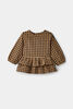 Ruffle Peplum Dress Brown 3-6M