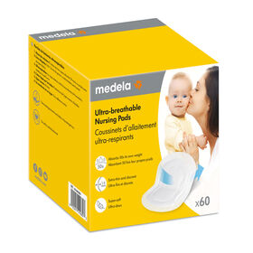 Coussinets d'allaitement ultra-respirants de Medela - 60 unités, très absorbants, respirants et discrets pour être portés en tout confort