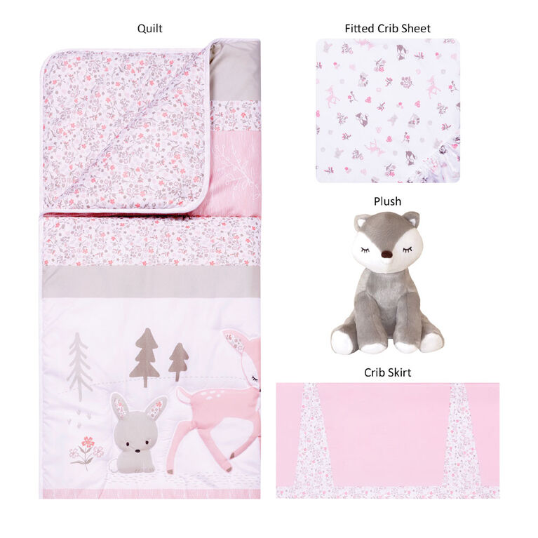 Sammy and Lou Sweet Forest Friends 4 Piece Crib Bedding Set