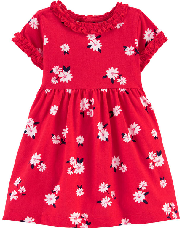 Carter's Floral Jersey Dress - Red, 6 Months