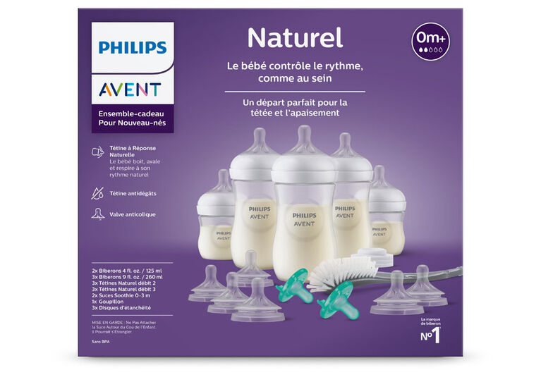 Ensemble-cadeau d’accessoires naturels pour nouveau-né Philips Avent