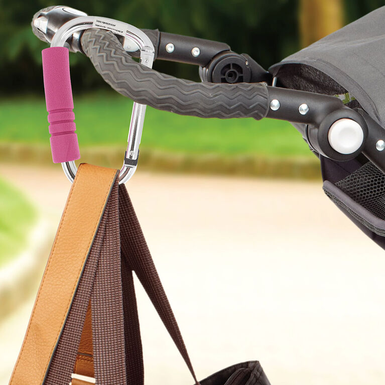 Nuby Handy Hook - Silver Aluminum with Fuchsia
