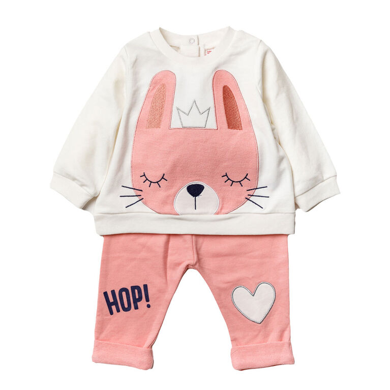 Lily & Jack lapin rose 2 pi&egrave;ces joggeur ensemble- 18-24M