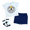 Mini Hop 3 Piece Short Set:Blue Lion 