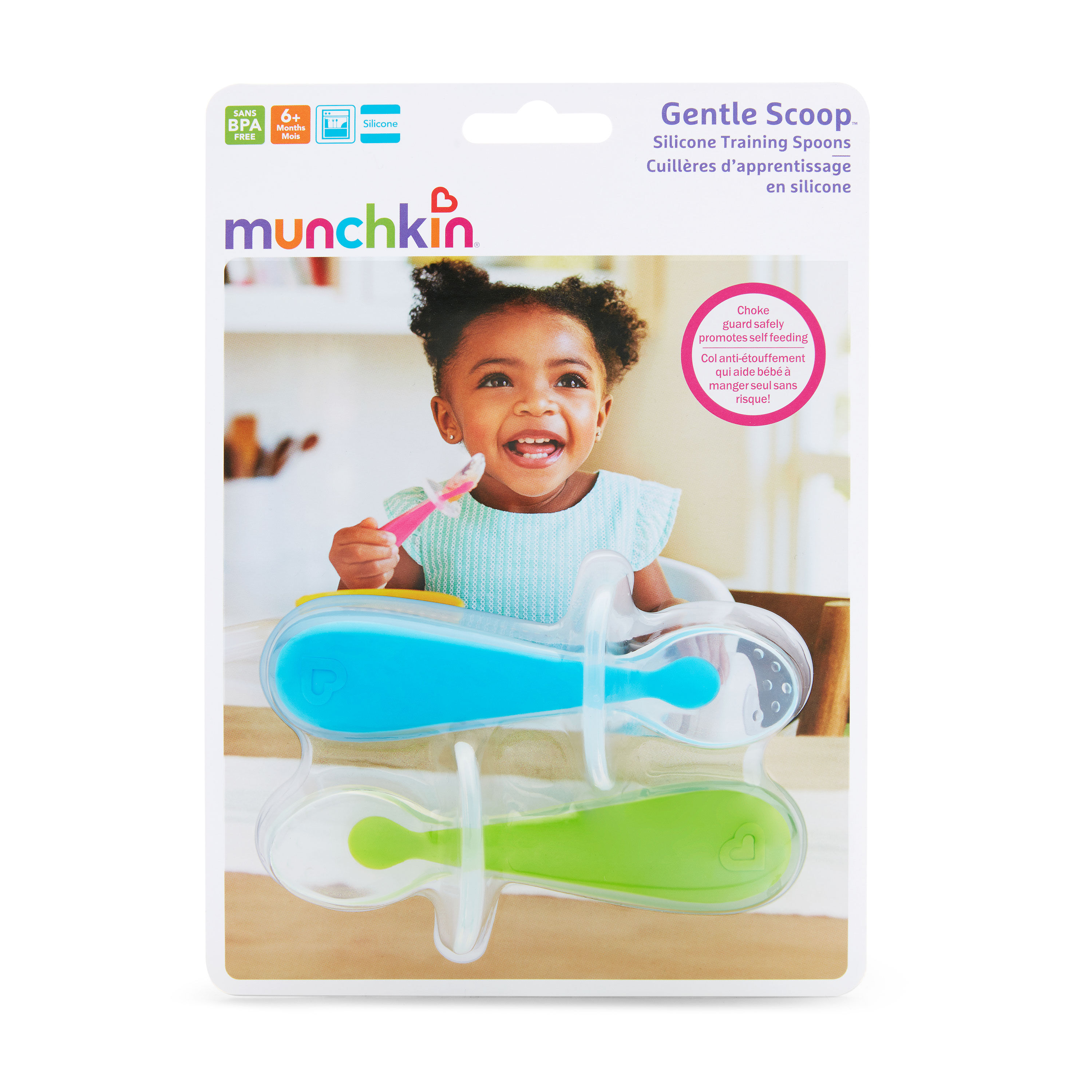 Gentle Scoop Sil Training Spoons 2 Pack Blue Green