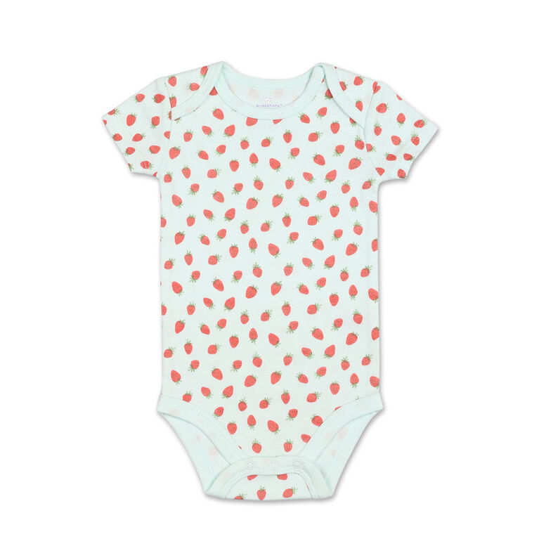 Koala Baby 4Pk Short Sleeved Bodysuit, G Strawberries, Preemie