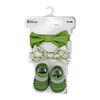 Baby Mode Siganture Ensemble 3 pièces avec nœud papillon et chaussettes garçon : Sauge Plaid