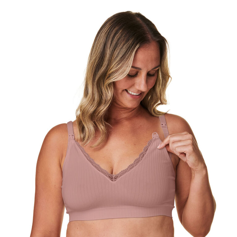 Basics par Bravado Soutien-gorge de grossesse et d’allaitement à une épaisseur, Mink, Grande