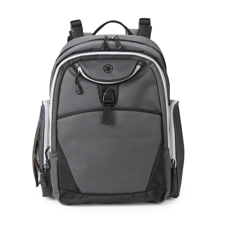 Jeep Adventurers Backpack Diaper Bag - Grey and Black