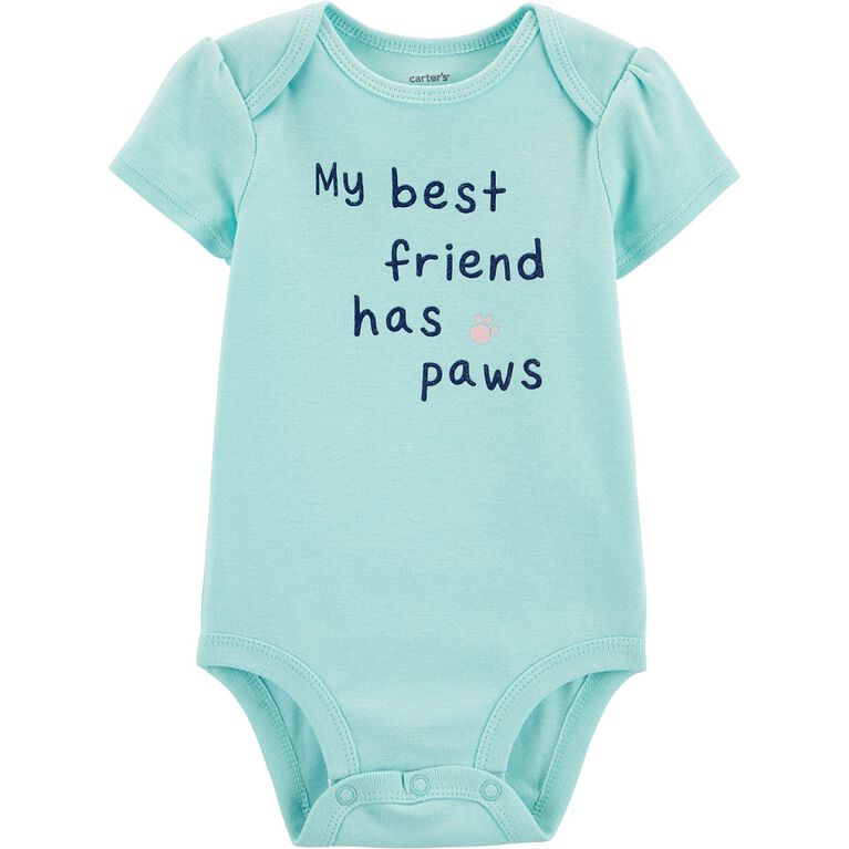 Carter's My Best Friend Has Paws Collectible Bodysuit - Turquoise, 12 Months