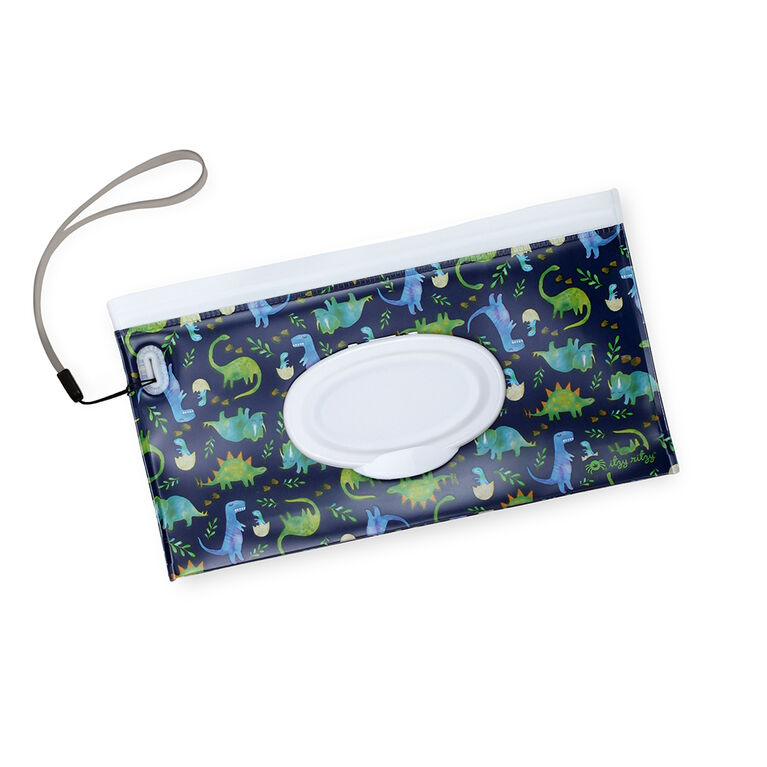 Itzy Ritzy Take and Travel Pouch Reusuable Wipes Case-Dino