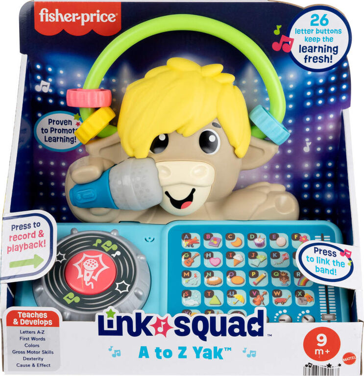 Fisher-Price Link Squad A to Z Yak Baby Learning Toy with Music & Lights - English Edition