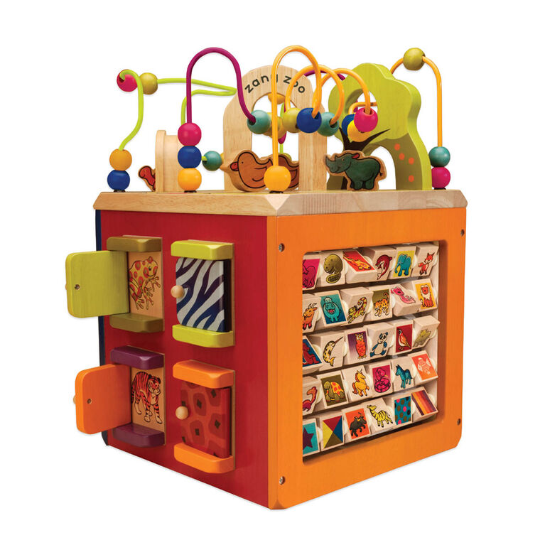 Zany Zoo, B. Toys Wooden Activity Cube