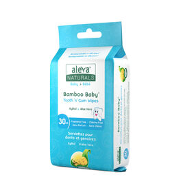 Aleva Naturals Bamboo Baby Serviettes pour dents et gencives 30 cnt.