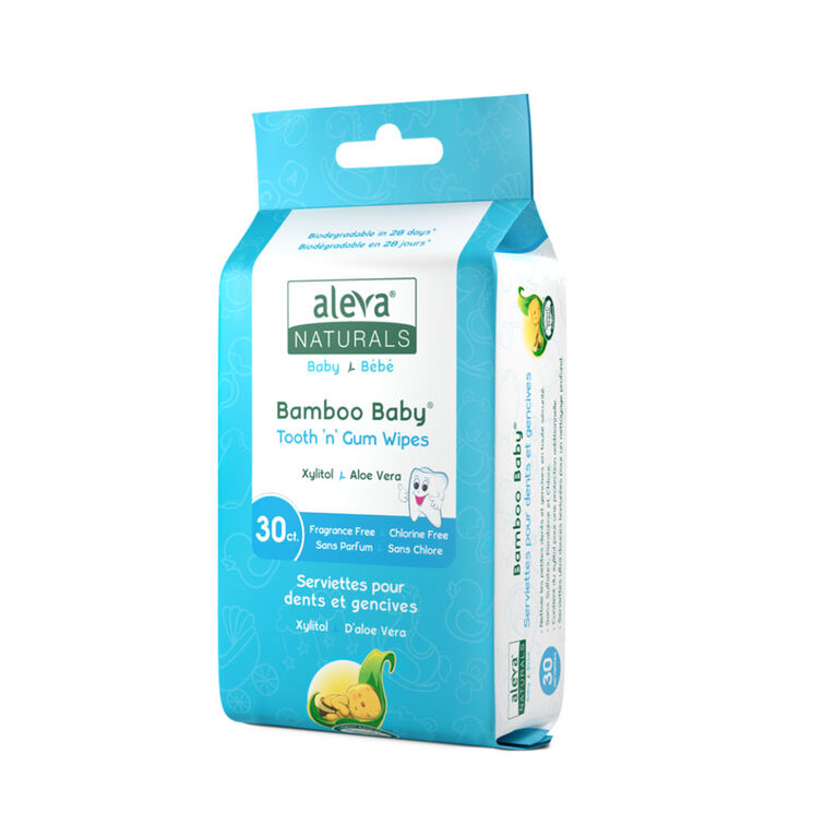 Aleva Naturals Bamboo Baby Tooth & Gum Wipes 30 count