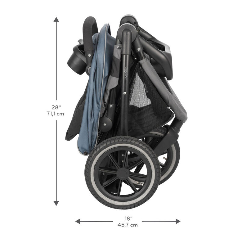 Evenflo Folio3 Stroll and Jog Travel System with LiteMax 35 Infant Car Seat Skyline