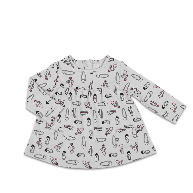 Chemise à manches longues The Peanutshell motif chaussures interchangeable avec poche, layette pour bébé fille - 3 Mois
