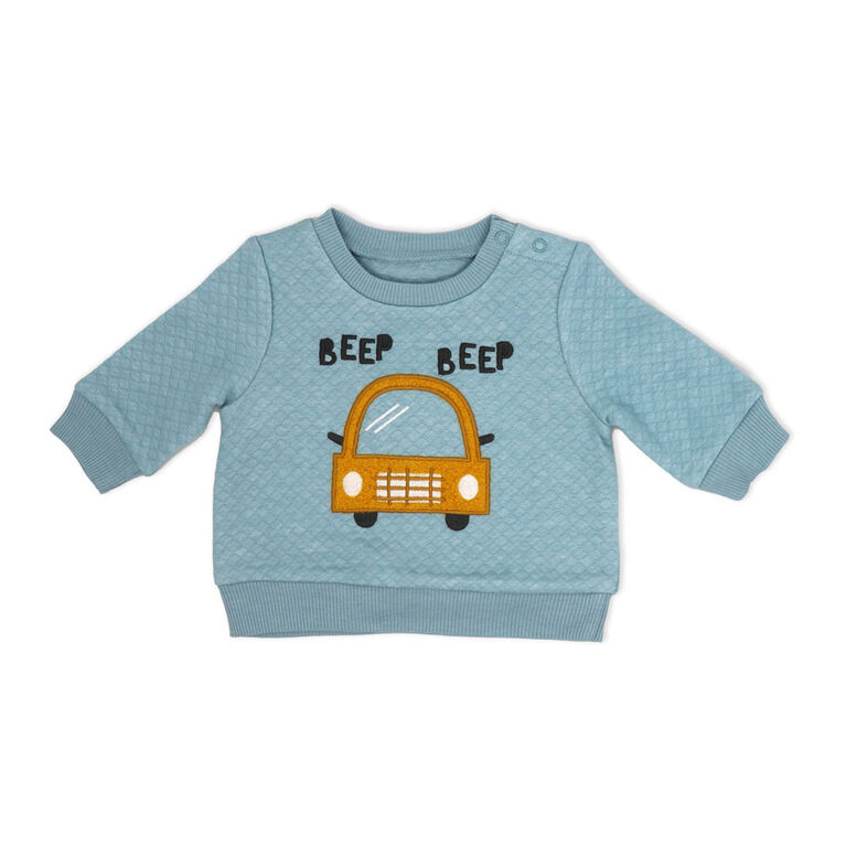 Baby Mode 2 Piece Fleece Pant Set: Beep Beep Car