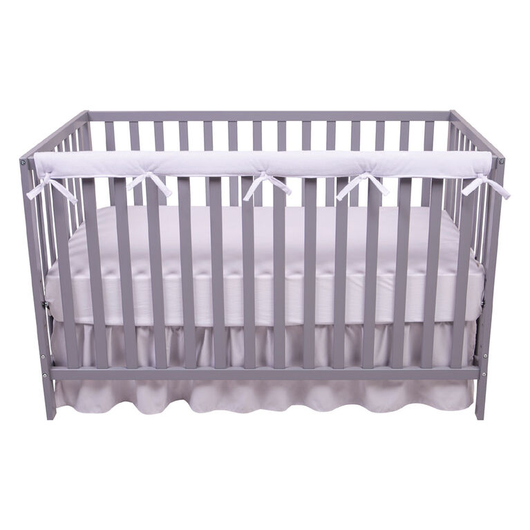 Sammy and Lou 1 Narrow Long Reversible White and Gray Velour Rail Cover
