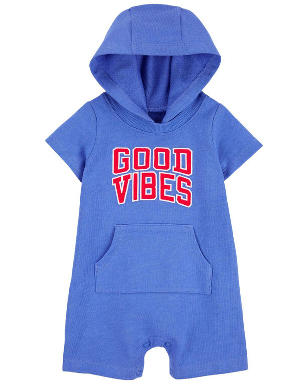 Carter's Good Vibes Hooded Romper Blue 24M