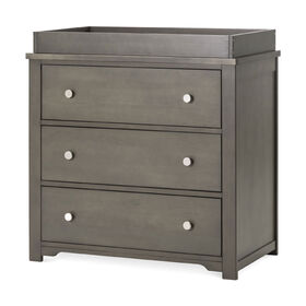 Forever Eclectic by Child Craft Wilmington 3-Drawer Dresser with Dressing Kit, Dapper Gray