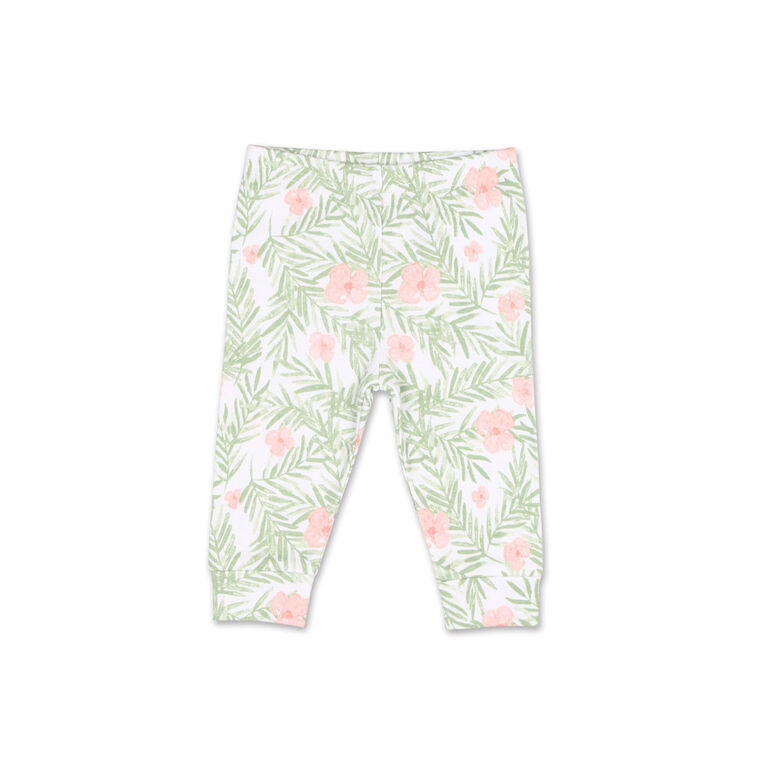 Ensemble 2 pièces Koala Baby Tropical pour fille - combinaison avec lapin et pantalon de sport à motif floral, 12 Mois