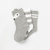 2-3 ans chaussettes mi-mollet à oreilles - gris