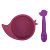 SiliBowl Silicone Bowl & Spoon Set - Fuchsia and Violet